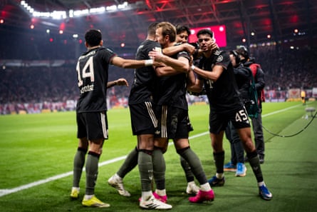 Bayern Munich players celebrtating has become a familiar sight.