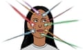 Infrared light face therapy cartoon