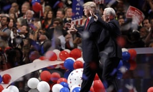 Donald Trump and Mike Pence at the Republican national convention in Cleveland, Ohio, on 21 July 2016.
