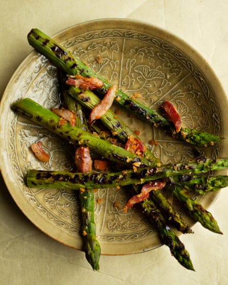 Spear carriers: asparagus with pancetta.