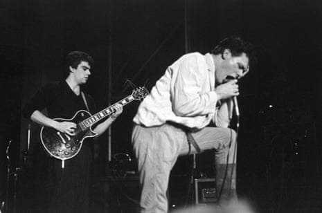 Alan Rankine, left, and Billy Mackenzie of the Associates performing at University of London Union, London, in 1981.