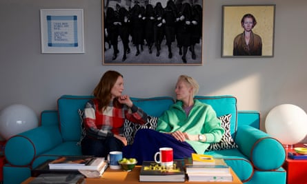 Julianne Moore, left, and Tilda Swinton in The Room Next Door.