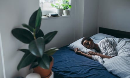 Woman in bed at home