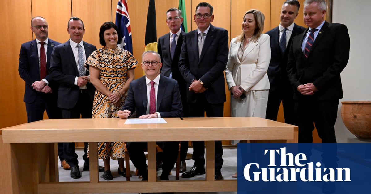 PM, state and territory leaders formally back Indigenous voice to parliament with statement of intent