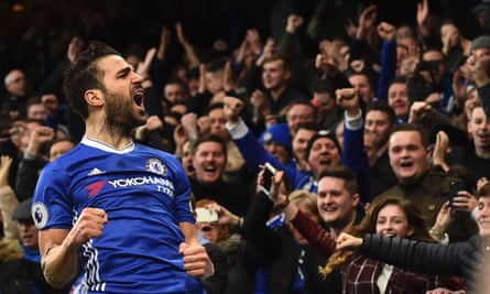 Cesc Fàbregas scoring a goal for Chelsea