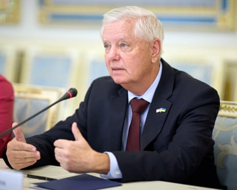 Lindsey Graham in Kyiv on 10 July.