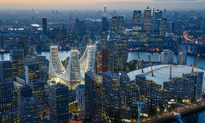 Greenwich Peninsula redevelopment to be crowned with £1bn glass landmark | Real estate | The Guardian