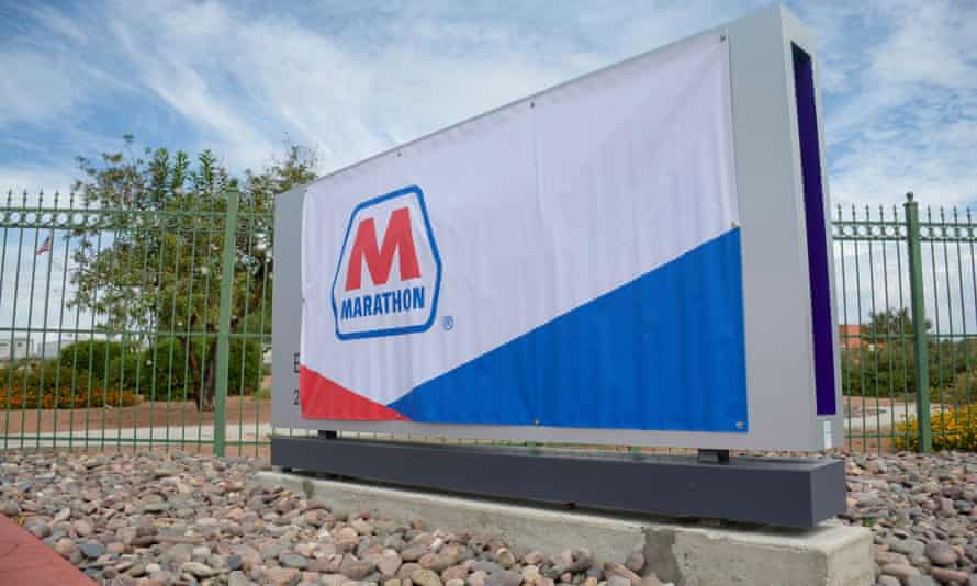 A Marathon Petroleum banner in El Paso, Texas. The refinery in Garyville, Louisiana, is the third largest in the country.