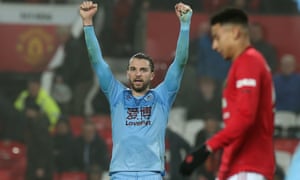 Manchester United v Burnley FC - Premier League<br>MANCHESTER, ENGLAND - JANUARY 22: Jay Rodriguez of Burnley celebrates after the Premier League match between Manchester United and Burnley FC at Old Trafford on January 22, 2020 in Manchester, United Kingdom. (Photo by Matthew Peters/Manchester United via Getty Images)