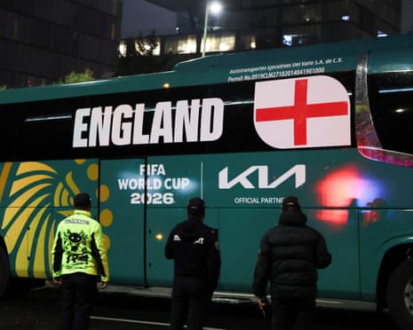 The England team arrive at the hotel.