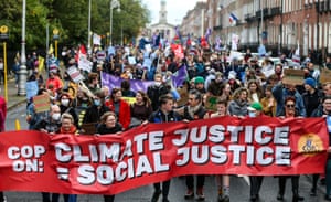 Banner reads: Climate justice = social justice