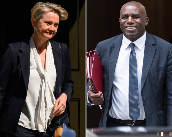 Yvette Cooper to become foreign secretary and David Lammy deputy PM, say No 10 sources