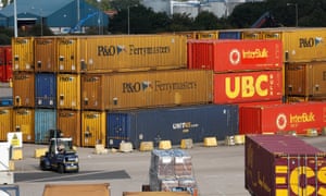 Freight containers at the Port of Hull.