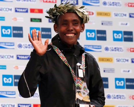 Ruti Aga with her Tokyo Marathon 2019 gold medal