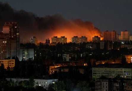 The Kyiv sky is lit up