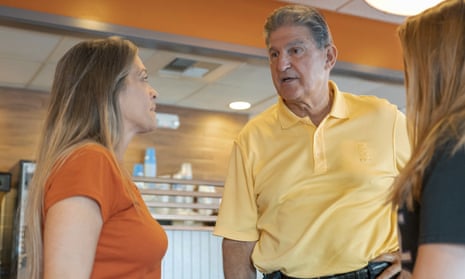 The Democrat senator Joe Manchin speaks about his recent vote in the Senate to confirm Brett Kavanaugh as a supreme court justice at Ihop in Charleston, West Virginia.