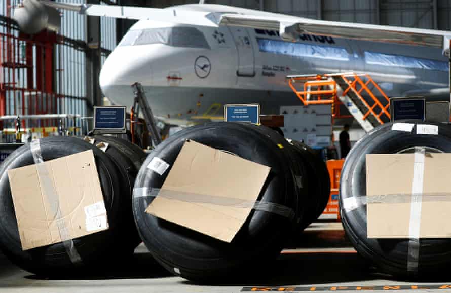 Grounded planes in storage in Frankfurt in July 2022.