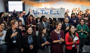 People disrupting the US event by singing