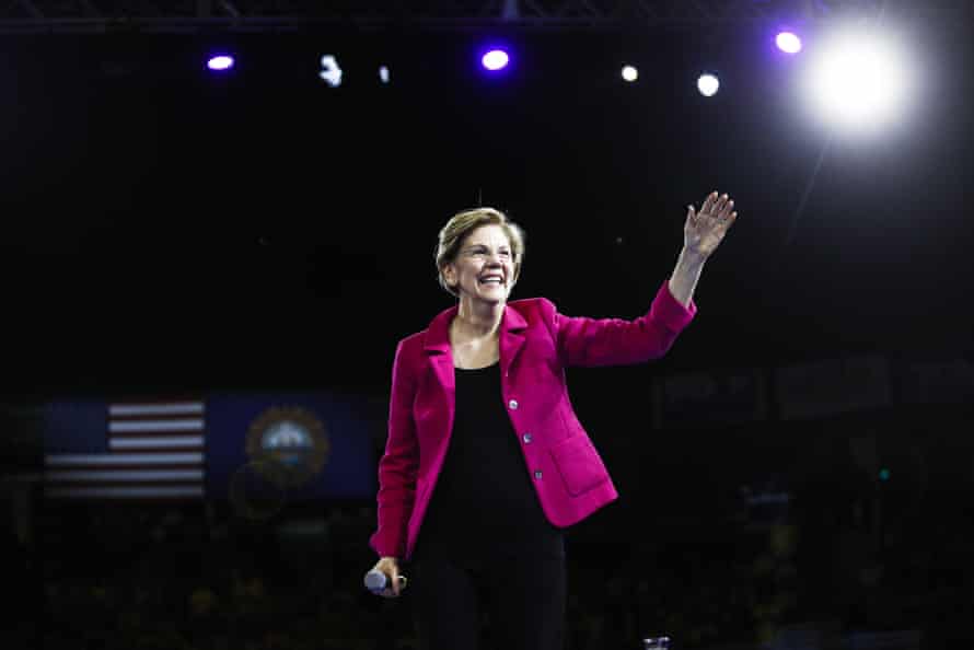 Elizabeth Warren in Manchester, New Hampshire, on 8 February.