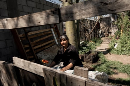 Lorena Batista works in the organic community garden El Ceibo