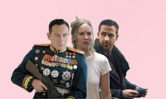 Jason Isaacs in The Death of Stalin, Jennifer Lawrence in Mother!, and Ryan Gosling in Blade Runner 2049.