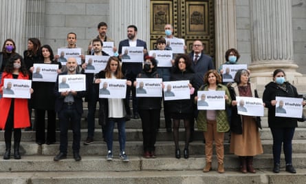 A rally in Madrid in 2022, protesting against González’s detention.