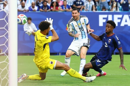Lionel Messi’s magical touch and finish gives Argentina an early lead.
