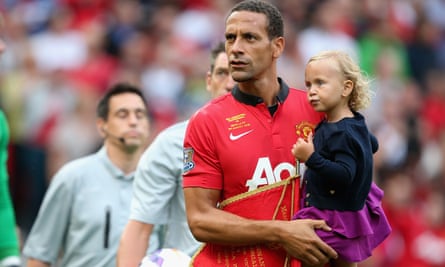 Rio Ferdinand with his daughter at Old Trafford.
