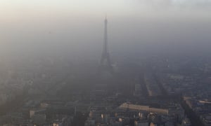 A view of the Eiffel tower and the city surrounded by high levels of air pollution on 2 November 2015. 