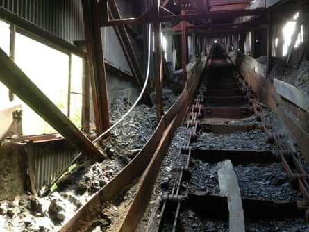 Inside the Huber Breaker, a coal breaker that shut down in 1975. The town of Ashley is still working to rebuild its economy four decades later.
