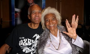 Nichelle Nichols with her son Kyle Johnson at the 2019 Official Star Trek Convention in Las Vegas on 31 July 2019