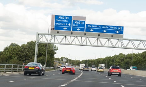 traffic flows freely on a UK motorway