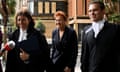 Pauline Hanson leaving court with her legal team