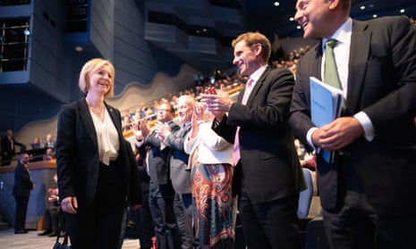 Liz Truss  at the Conservative Party annual conference in Birmingham