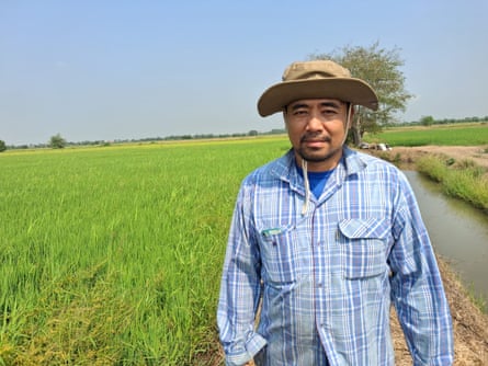 Thanadet Traiyot, a rice farmer in Ayutthaya, Thailand, who has queued for hours to try to buy diesel to power his farm machinery.