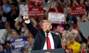 Donald Trump speaks at a rally for Georgia Republican gubernatorial candidate Brian Kemp on 4 November.