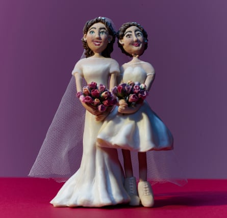 Custom-made figurines from Lennon’s wedding cake