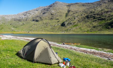 Wild camping at the head of Loch Nevis.