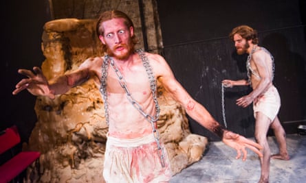 No stranger to controversy … Jake Curran and Jordan Mallory-Skinner in Noonday Demons by Peter Barnes, revived at the King’s Head theatre in 2015.