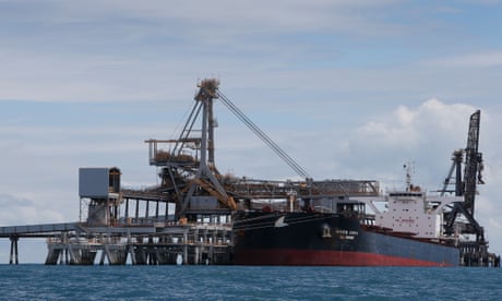 Coal export ship in Australia