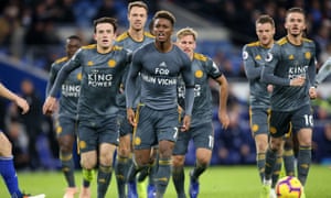 Demarai Gray pays tribute to Leicester's president, Vichai Srivaddhanaprabha, after scoring in Cardiff.