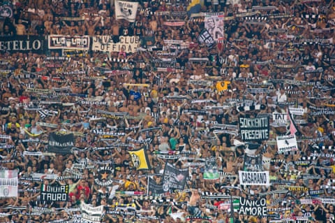 Juventus fans at the 2013 Supercoppa final against Lazio.