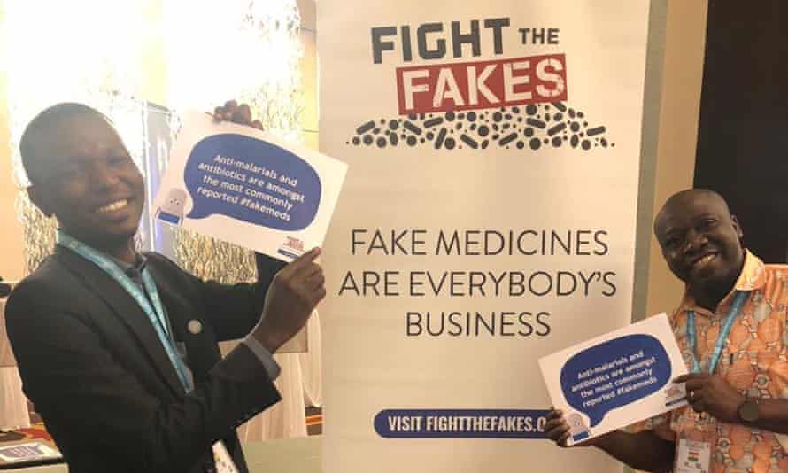 Activists for the campaign group Fight the Fakes at a Wellcome Trust-sponsored launch in Accra, Ghana