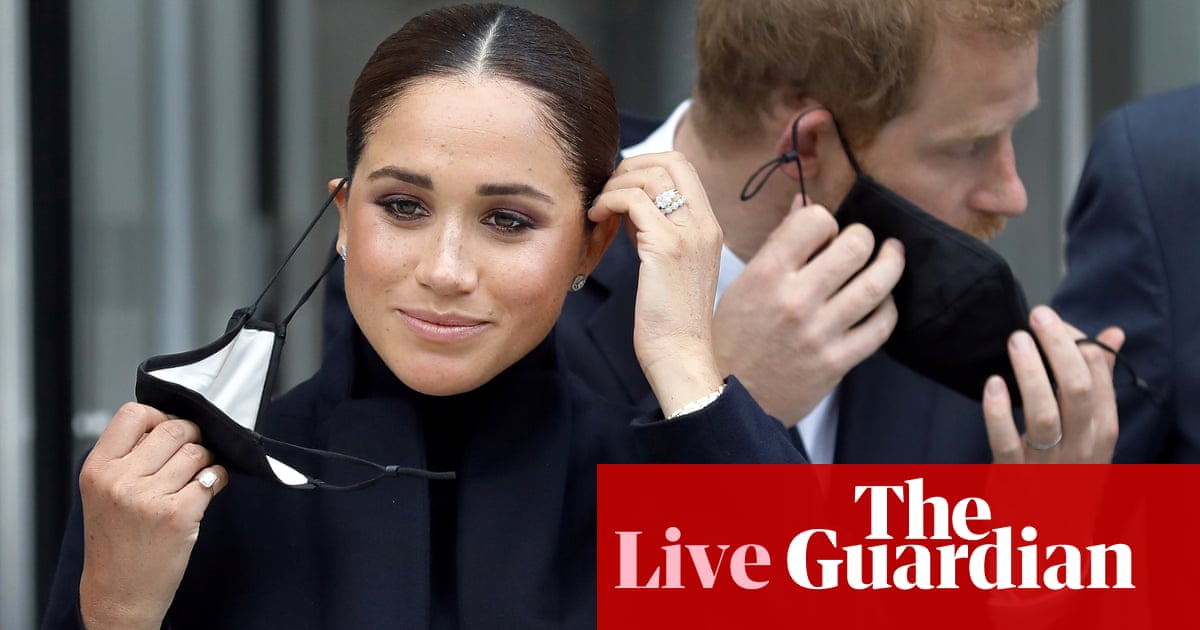 Covid live news: Harry and Meghan voice ‘concerns’ about misinformation on Spotify; Russia reports record cases