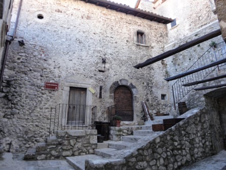 Restored stone property in medieval hilltop village of Santo Stefano di Sessanio.