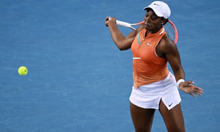 Sloane Stephens during her first round match at the Australian Open.