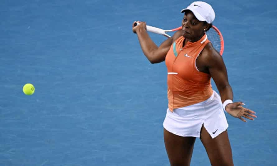 Sloane Stephens during her first round match at the Australian Open.