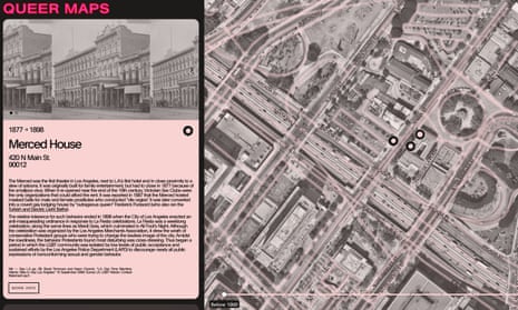 A screen shot from Queer Maps featuring Merced House, a theater for masquerade balls and ‘vile orgies’.
