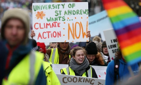 Protesters, Edinburgh, climate change