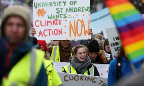 Protesters march through Edinburgh city centre to call for tougher action to tackle climate change